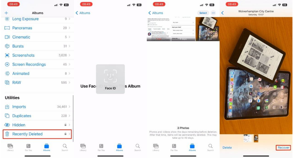 同德苹果14维修分享 iPhone14 上恢复已删除的照片 
