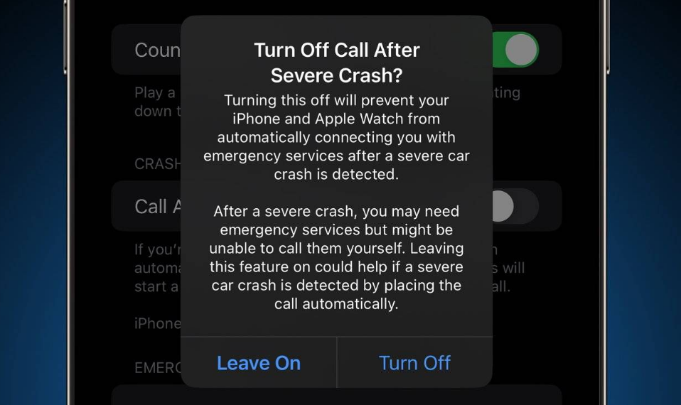 同德苹果14维修分享 iPhone 14 和 Apple Watch 上关闭崩溃检测 